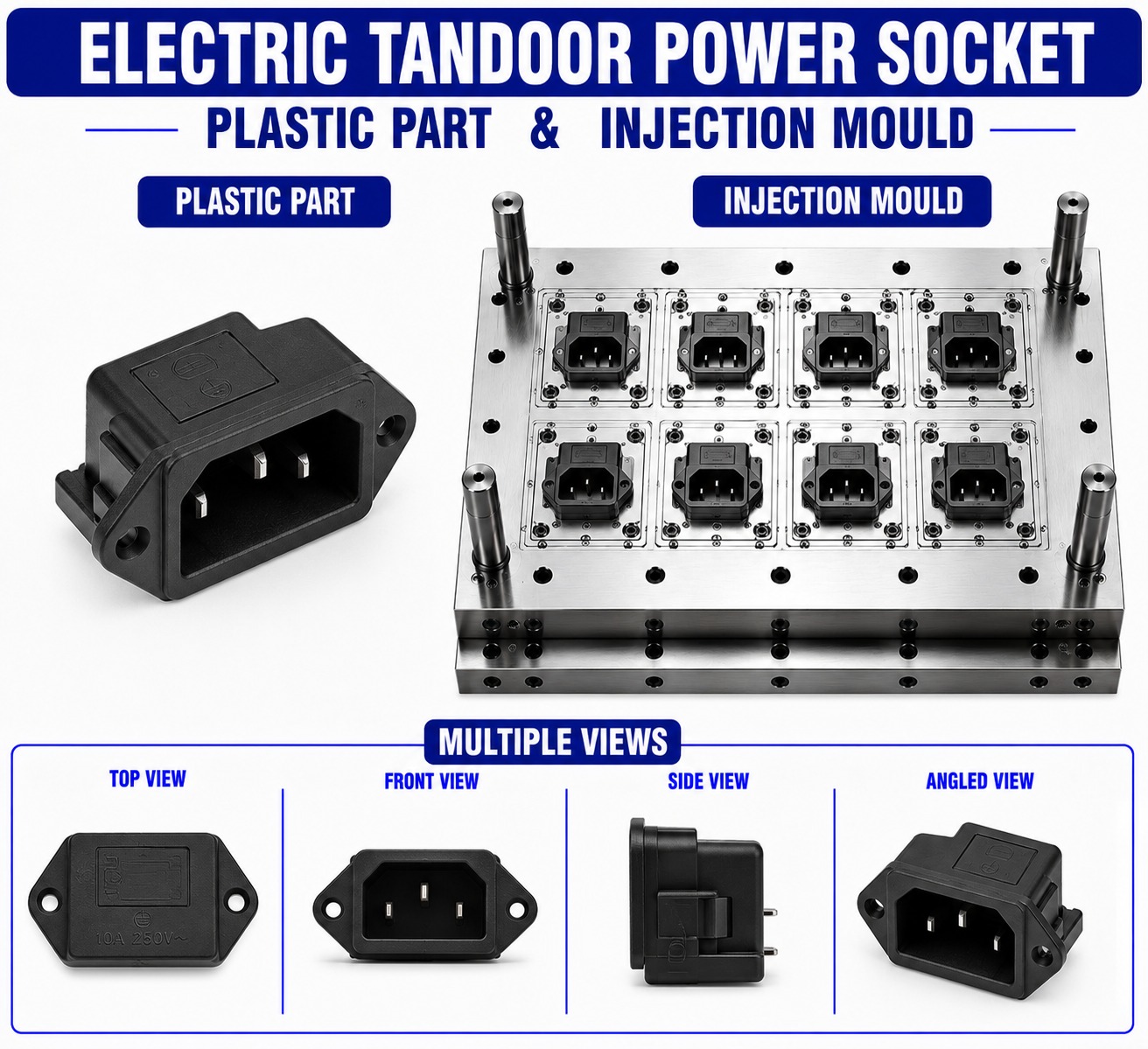 Electric Tandoor Plastic Power Socket Mould and Moulding Service